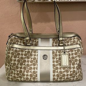 Coach Chelsea Heritage Satchel Gold